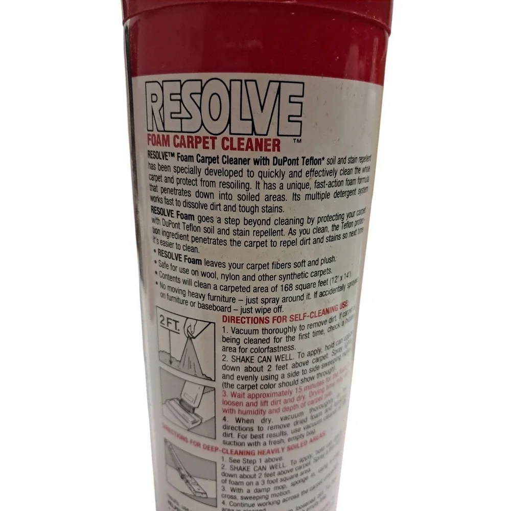 NEW OLD‎ STOCK VINTAGE 90S RESOLVE Bottle 22oz Self Cleaning Foam Carpet Cleaner